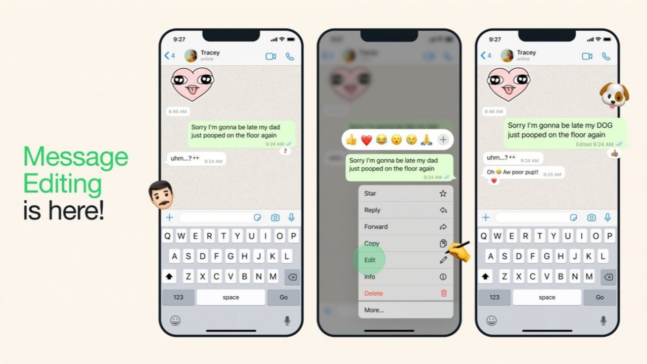 WhatsApp introduces the feature which enables you to edit sent messages