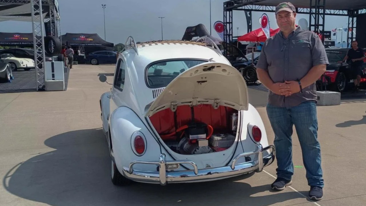 This Volkswagen Beetle operates on Tesla batteries!