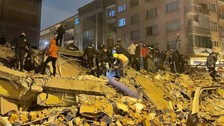 A footage of a little girl being saved under debris after Turkey's huge earthquake