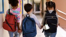 Due to safety regulations US schools ban all backpacks